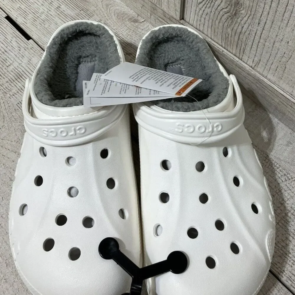 Crocs Baya Lined Clogs Slip-on Shoes White Men's Size 11 New with tags